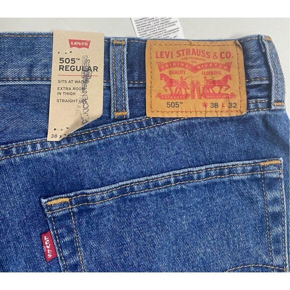 LEVI’S 505 Men’s Jeans 38X32 (36X31) New With Tags Blue‎ SEE DESCRIPTION - Picture 8 of 12